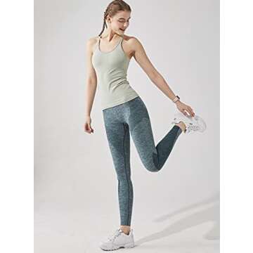 Yoga Racerback Tank Top with Built-in Bra for Women