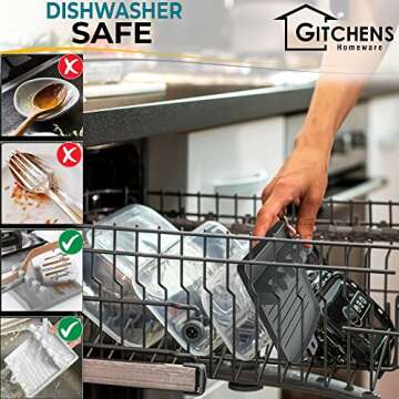 Gitchens Premium Utensil And Spoon Rest with Deep Drip Pad And Pot Lid Holder | Utensils And Spoons Cooking Stand for a Clean Grill, Stove And Kitchen | 2 Pack with Hanging Hooks (White and Grey)