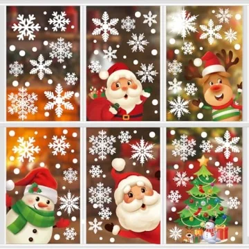 329PCS+ Christmas White Snowflakes Decor for Windows