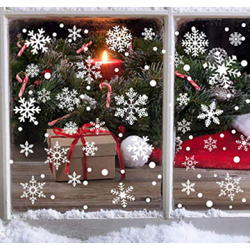 329PCS+ Christmas White Snowflakes Decor for Windows