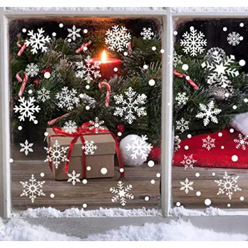 329PCS+ Christmas White Snowflakes Decor for Windows