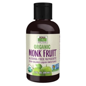 NOW Organic Monk Fruit Liquid Sweetener, Zero-Calorie Natural Choice