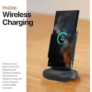 ShiftCam ProGrip Starter Kit - DSLR Style Mobile Battery Grip - Wireless Shutter Button - Built in Powerbank - Qi Wireless Charging - Freestanding Dock - Tripod Mount - Android and iPhone Camera Grip