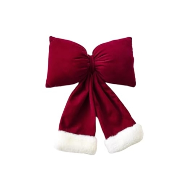 HDKXBEJ Velvet Burgundy Bows Christmas Ornaments for Festive Decor