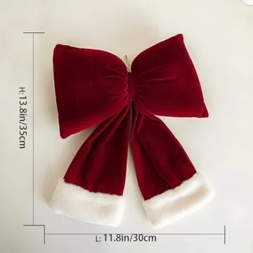 Luxury Velvet Burgundy Bows for Holiday Decoration