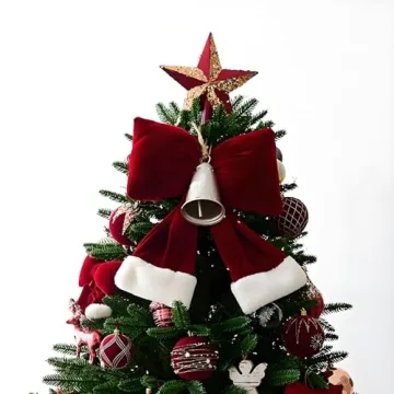 Luxury Velvet Burgundy Bows for Holiday Decoration