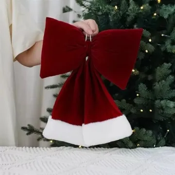 Luxury Velvet Burgundy Bows for Holiday Decoration