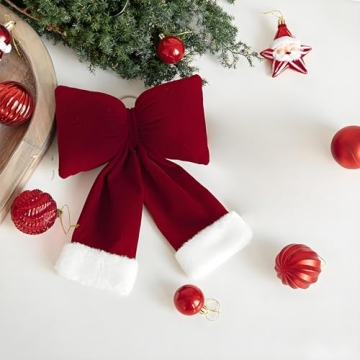 Luxury Velvet Burgundy Bows for Holiday Decoration