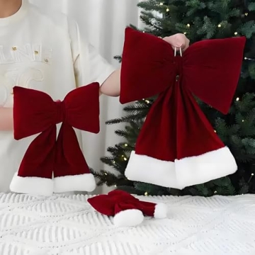 Luxury Velvet Burgundy Bows for Holiday Decoration