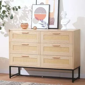 Stylish CCF Rattan 6 Drawer Dresser for Your Home
