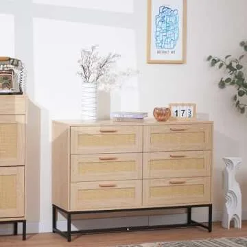 Stylish CCF Rattan 6 Drawer Dresser for Your Home
