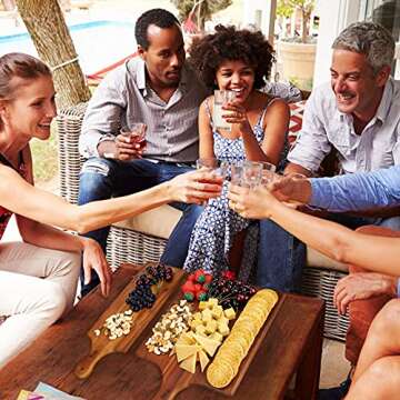 AIDEA Acacia Wood Cutting Board with Handle, Large Wooden Charcuterie Board for Bread, Cheese, Meat, and Fruits, Food Serving Tray for the Kitchen (17" x 11")