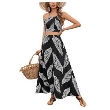 Stylish BEAUDRM Women's Tropical 2 Piece Outfits for Summer
