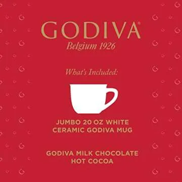 Godiva Hot Chocolate Mug Gift Set with Cocoa Mix