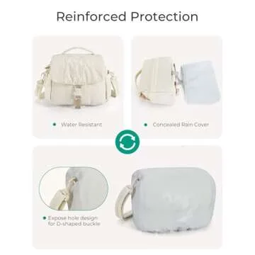 BAGSMART Small Camera Bag, DSLR Camera Case for Camera Lens & Accessories, Ultra-Light Compact Crossbody Camcorder Bags with Rain Cover/Tripod Straps, Camel