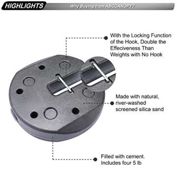 ABCCANOPY Easy Canopy Weights for Secure Tent Stability