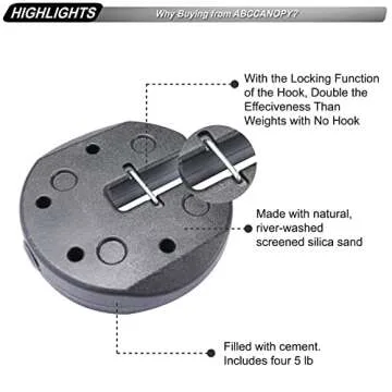 ABCCANOPY Easy Canopy Weights for Secure Tent Stability