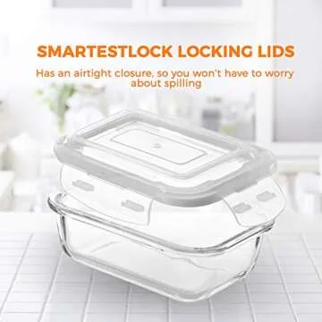 Chef's Star CHST13GLASS Glass Storage Containers, Clear