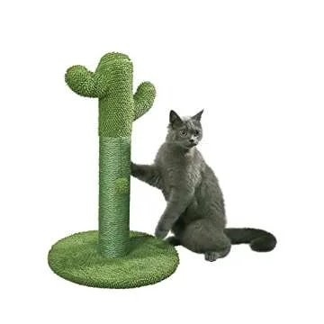 PetnPurr Cactus Cat Scratcher – Protect Your Furniture with Our Natural Sisal Cat Scratching Post with Teaser Ball Cat Toy