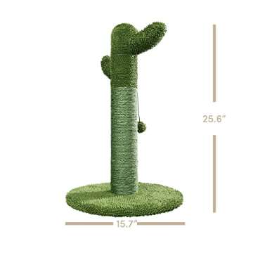 PetnPurr Cactus Cat Scratcher – Protect Your Furniture with Our Natural Sisal Cat Scratching Post with Teaser Ball Cat Toy