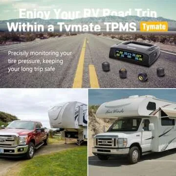 Tymate RV Tire Pressure Monitoring System - Solar Charged, 4 Sensors & Dual Alarms
