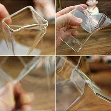 Glass Milk Carton, Clear Mini Creamer Container, Creamer Pitcher, Gift Choice(Pack of 4)