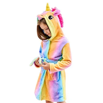 Doctor Unicorn Soft Hooded Bathrobe - Cozy Unicorn Sleepwear for Girls