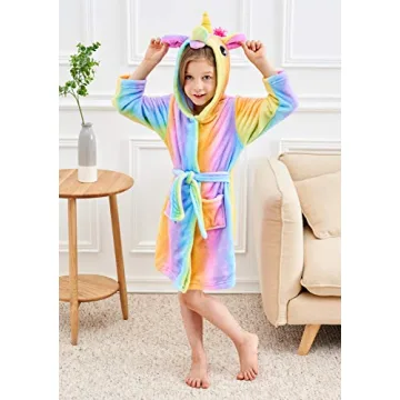 Doctor Unicorn Soft Hooded Bathrobe for Girls - Unicorn Gifts