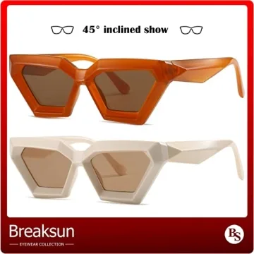 Breaksun Vintage Cat Eye Sunglasses Women UV Protection