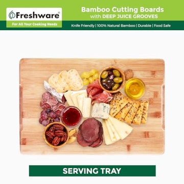 Freshware Bamboo Cutting Boards Set - 3 Perfect Sizes