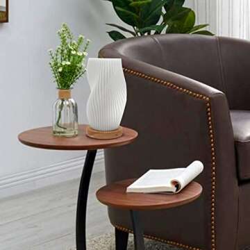 Zenply Novelty Small Table Lamp for Bedroom,Vintage Style Striped Small Night Light Lamp, Mini Bedside Lamp for Living Room Nightstand Small Space Kids Room Living Room Office Dorm (SM), Warm-SM