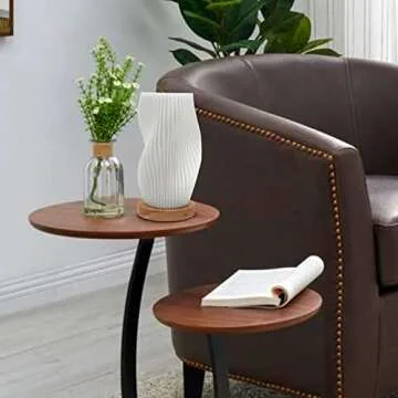 Zenply Novelty Small Table Lamp for Bedroom,Vintage Style Striped Small Night Light Lamp, Mini Bedside Lamp for Living Room Nightstand Small Space Kids Room Living Room Office Dorm (SM), Warm-SM