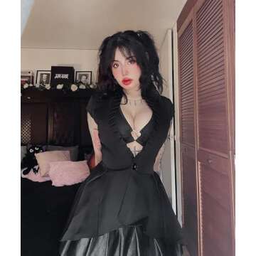 Scarlet Darkness Women's Gothic Tailcoat Steampunk Tuxedo Suit Coat Renaissance Pirate Halloween Coats S Black