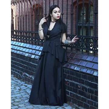 Scarlet Darkness Women's Gothic Tailcoat Steampunk Tuxedo Suit Coat Renaissance Pirate Halloween Coats S Black