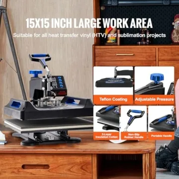 VEVOR 5 in 1 Heat Press Kit for T-Shirts Mugs Hats