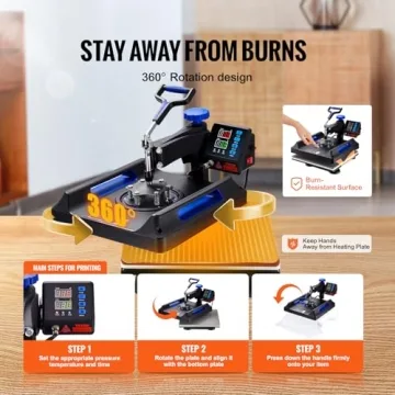 VEVOR 5 in 1 Heat Press Kit for T-Shirts Mugs Hats