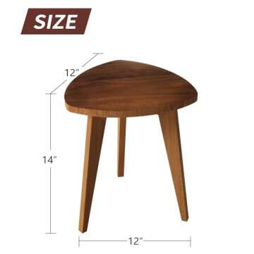 JOLLYMER Teak Shower Stool and Foot Rest, Solid Wood Stool Near Bathtub, Small Stool, Plant Stool fo...