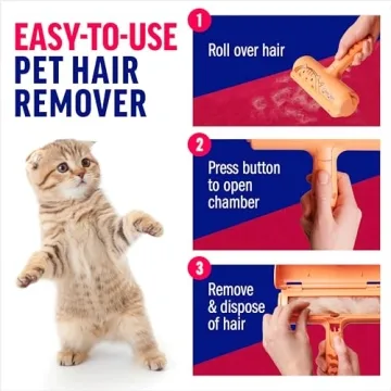 Chom Chom Roller Pet Hair Remover - ChomChom Reusable Cat and Dog Lint Rollers for Furniture, Couch, Car, and Clothes - Limited Cat Edition﻿