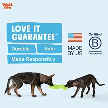 WEST PAW Rowdies Durable Plush Dog Toy with HardyTex and Zogoflex Chew Zones, PEET, Lime