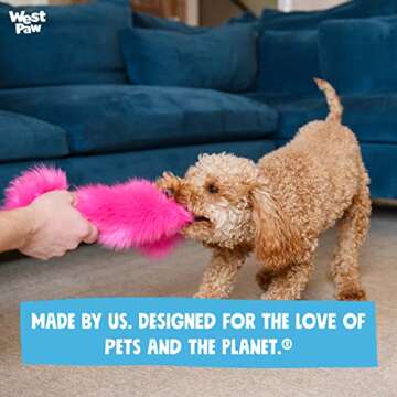 WEST PAW Rowdies Durable Plush Dog Toy with HardyTex and Zogoflex Chew Zones, PEET, Lime