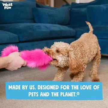 WEST PAW Rowdies Durable Plush Dog Toy with HardyTex and Zogoflex Chew Zones, PEET, Lime