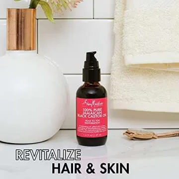 SheaMoisture Head To Toe Oil and Hair Oil for Dry Hair and Skin Jamaican Black Castor Oil Paraben Free Hair Oil, Body Oil 1.8 oz