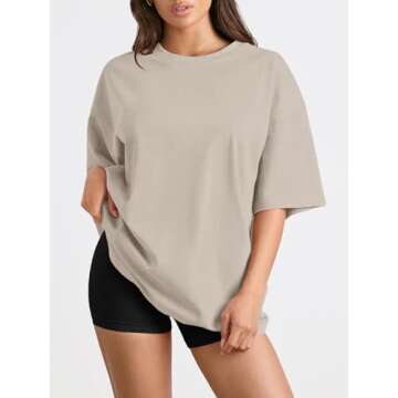 Trendy Queen Womens Oversized Summer T Shirts Business Casual Dressy Shorts Sleeves Tops Beach Vacat...
