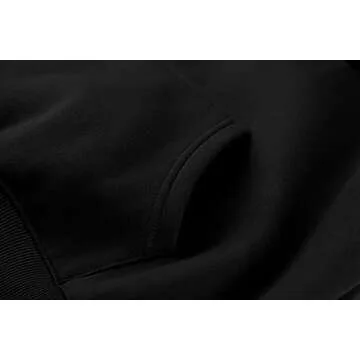 Lauweion Women Solid Basic Fleece Letter Loose Hoodie Sweatshirt Long Sleeve Kangaroo Pocket Drop Shoulder Pullovers Top Black