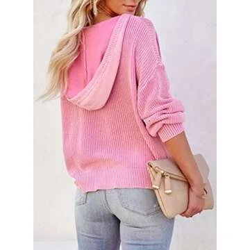 Stylish Acelitt Women's Knit Hoodie for Casual Elegance