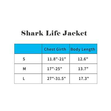BFLIfe Dog Life Jacket Shark Small Pet Swimming Vest for Dogs