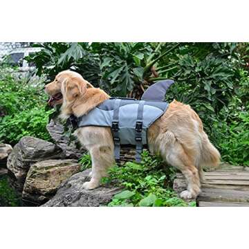 BFLIfe Dog Life Jacket Shark Small Pet Swimming Vest for Dogs