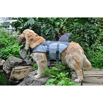 BFLIfe Dog Life Jacket Shark Small Pet Swimming Vest for Dogs