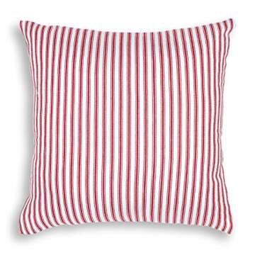 Cackleberry Home Decorative Ticking Stripe Throw Pillow Case Covers - Set of 2, 24 x 24 Inches