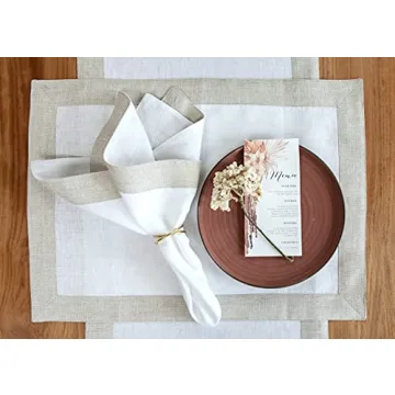 Elegant Solino Home Linen Napkins - Set of 4, 20x20 Inch